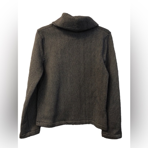 J. Crew Long Sleeve Funnelneck Pullover Fleece Lined Sweater-Herringbone Medium - Picture 5 of 5